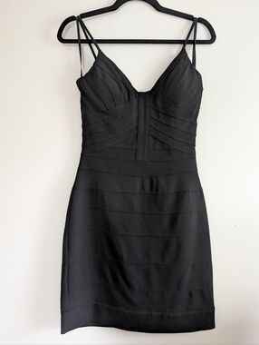 NWT Max & Cleo Y2K Black Bandage Spaghetti Strap Dress 2